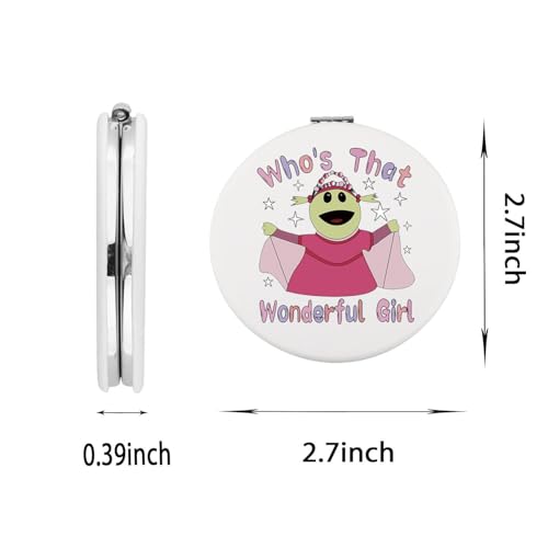WUSUANED Green Princes Makeup Mirror - Double-Sided Cartoon Gift