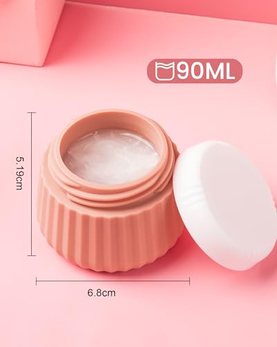 Mrsdry 4 Pack Travel Containers for Toiletries, 3 oz Red Soil, Leak Proof Silicone Jars