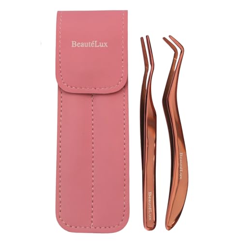 BeautéLux Eyelash Applicator Set - Rose Gold Lash Tool