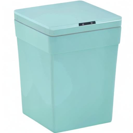 BestOffice 13 Gallon Touch-Free Trash Can - High-Capacity Plastic Garbage Bin for Kitchen, Bathroom, Home Office | Blue