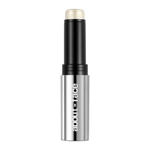 about-face Doves Cry Cooling Chromes Highlighter - Shimmer Stick for Face & Eyes, White, 0.31oz