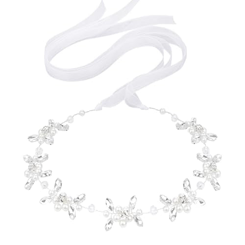 Flower Girl Headpiece with Pearls and Rhinestones - Elegant Hair Accessory