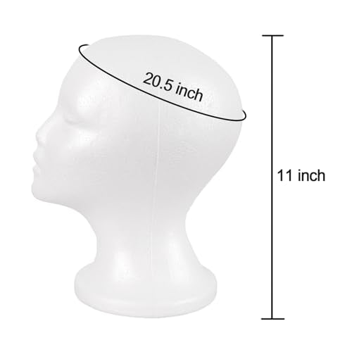 MapofBeauty Foam Wig Stand for Wigs & Hats - 20.5 Inch Head