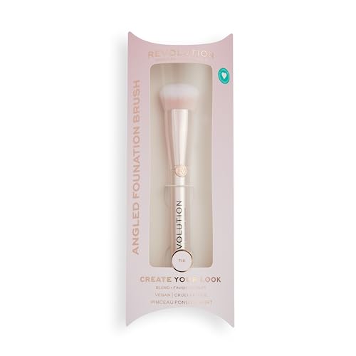 Revolution Beauty Create R8 Angled Foundation Brush - Vegan, Cruelty-Free