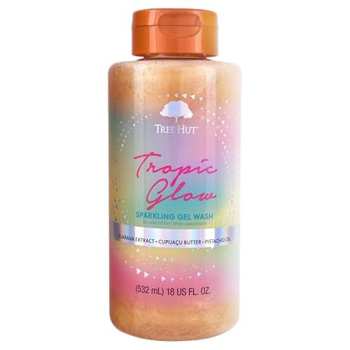 Tree Hut Tropic Glow Body Wash, Hydrating & Moisturizing Shower Gel with Shea Butter & Essential Oils, Soft Smooth Glowing Skin, Gentle Cleanser For All Skin Types, Self Care Gifts for Women, 18 Fl Oz