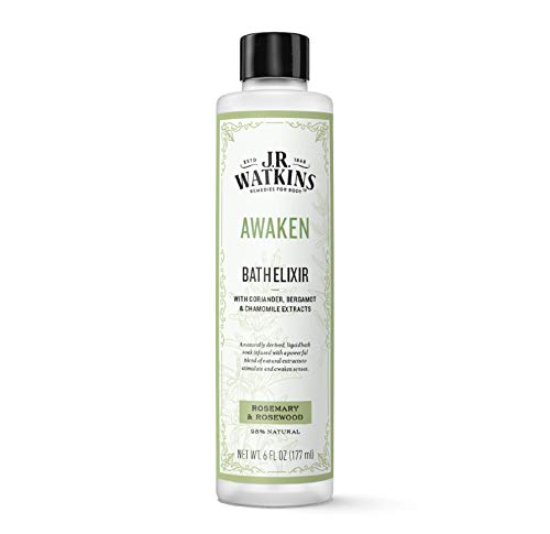 J.R. Watkins Awaken Bath Elixir - Rosemary & Rosewood Liquid Soak, 6 oz