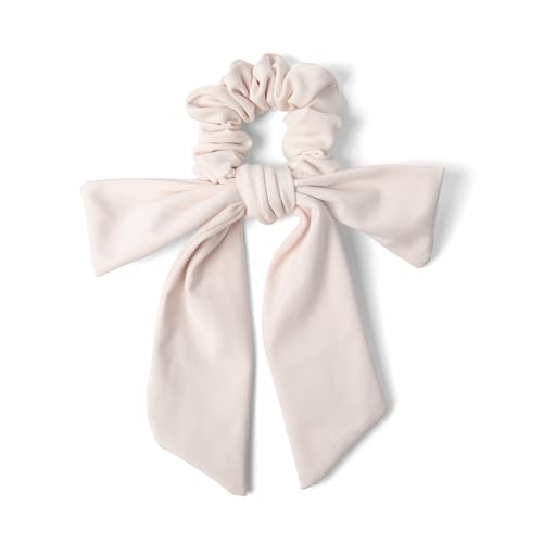 White Goddess Ribbon Bow Scrunchie - Ultra-Soft Hair Accessory