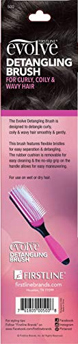 Evolve Detangling Brush 1 Count – Comfort Grip, No-Slip, Wet or Dry Hair