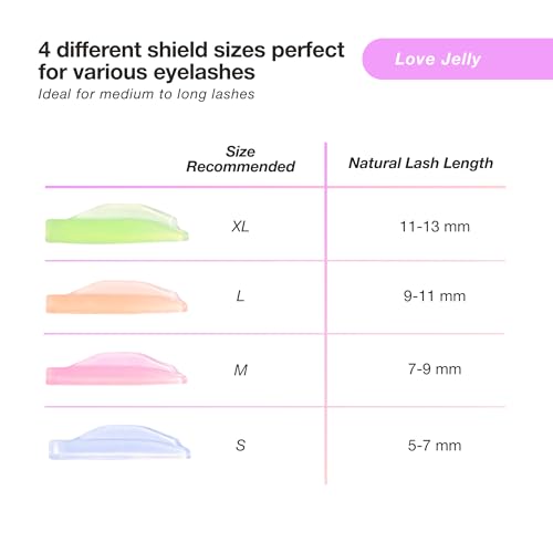 CURACORO Lash Lift Shields, 8-Piece Reusable Silicone Rods Set (4 Sizes)