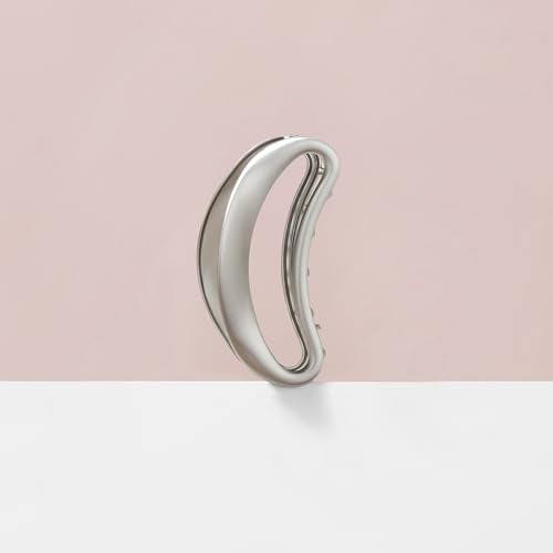 The Hair Edit Sculpted Silver Claw Clip - 4-Inch Large Metal Hair Accessory