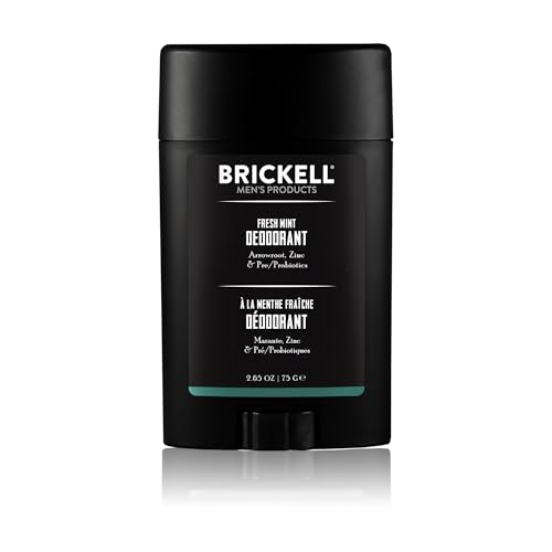 Brickell Men’s Deodorant Fresh Mint 2.65oz Aluminum-Free, Vegan, Long-Lasting