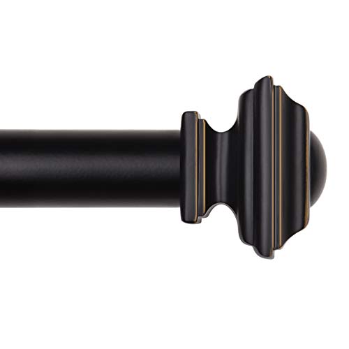 KAMANINA Square Curtain Rod Finials - Set of 2 Black, 1.875"