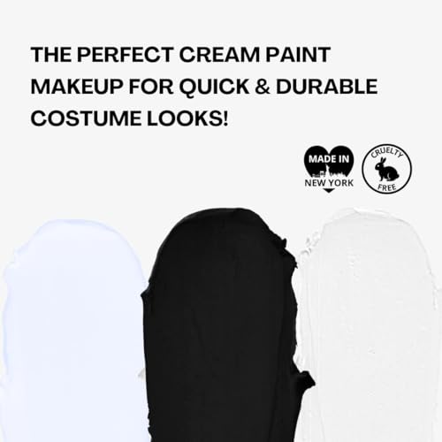 Mehron Skeleton Tri-Color Face Paint Palette - 10 Shades for Halloween