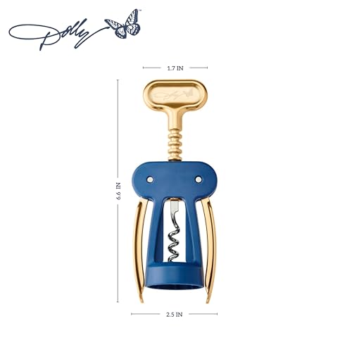 Dolly Parton Wing Corkscrew - Blue & Gold Wine Bottle Opener
