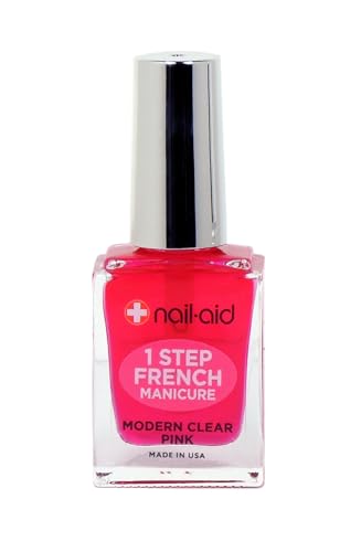 Nail-Aid 1-Step French Manicure Nail Polish - All-in-One Base & Top Coat, Sheer Pink, Fast Dry, Strengthening, Cruelty-Free, Made in USA