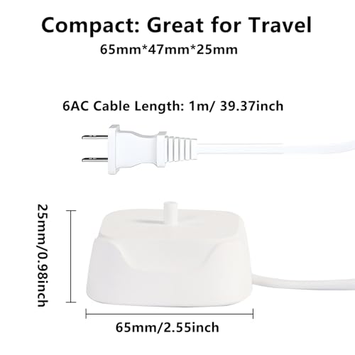 KOPBTBOY White Electric Toothbrush Charger - Replacement Charger for AquaSonic, Philips, Oral-B & More