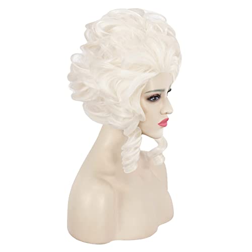Platinum Blonde Beehive Wig - 18th Century Victorian Baroque Cosplay Hair