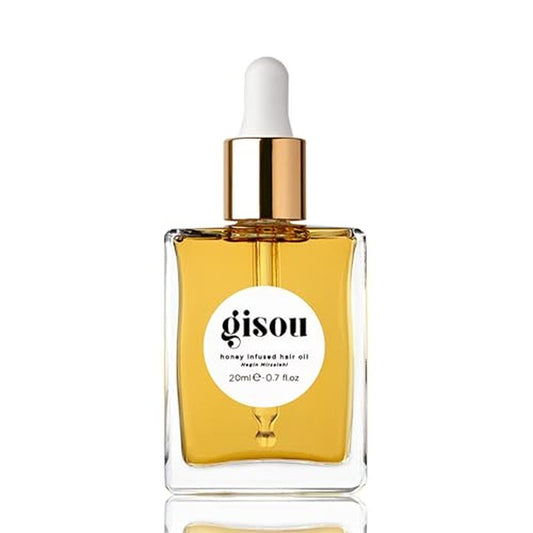 Gisou Honey Infused Hair Oil Mini - Hydrating & Frizz Control Luxury Treatment with Mirsalehi Honey, Adds Shine & Heat Protectant, Color Safe for All Hair Types, 0.7 Fl Oz