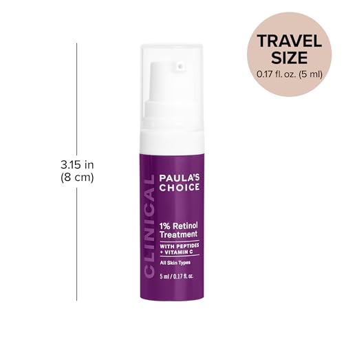 Paula's Choice CLINICAL 1% Retinol Face Serum Travel Size - Anti-Aging Treatment with Peptides & Vitamin C