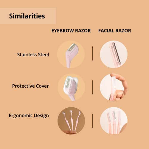 Carmesi Facial & Eyebrow Razor Set - Painless Hair Removal for Face & Brows