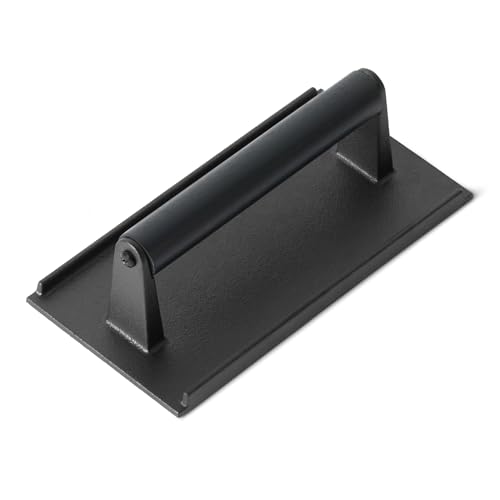 Cast Iron Burger Press with Wooden Handle - 8.1 x 4.2 Inch