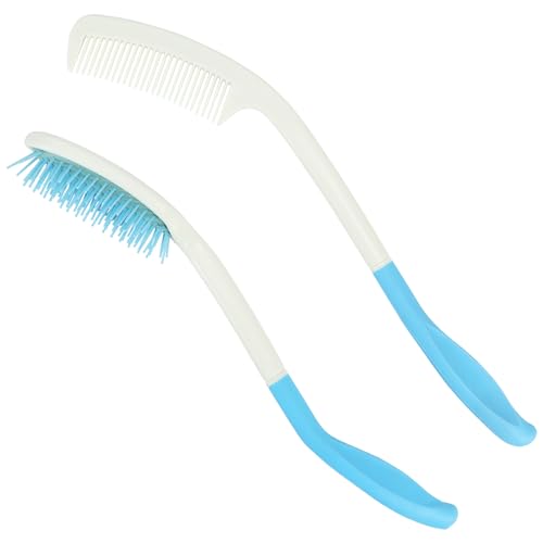 Long Reach Handled Comb and Hair Brush Set for Elderly and Disabled