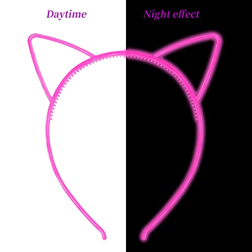 ZIRICHER 12 Cat Ear Headbands - Glow in the Dark Hair Accessories