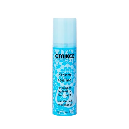 amika dream routine overnight hydrating hair mask | no rinse leave-in treatment for dry hair, ultra-hydrating, with hyaluronic acid for long-lasting moisture