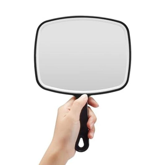 OMIRO Hand Mirror, Black Handheld Mirror with Handle, 6.6" W x 9.2" L