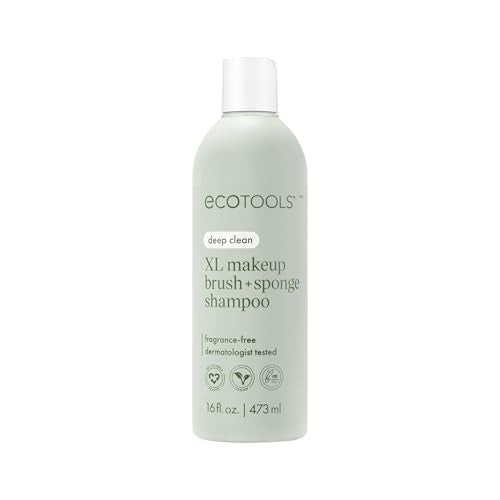EcoTools Makeup Brush and Sponge Shampoo, Fragrance-Free, 16 Fl Oz
