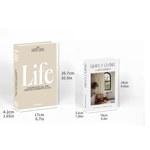 Minimalist Faux Books for Coffee Table Decor - 2 Pcs Set