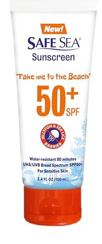 SAFE SEA Jellyfish Sting-Blocking SPF 50+ Sunscreen, 3.4 oz