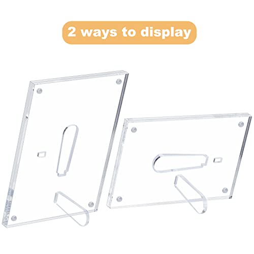 CECOLIC 6x8 Clear Acrylic Magnetic Photo Frame - Double-Sided Display