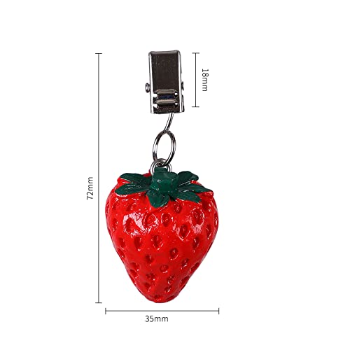 TwoFish Strawberry Tablecloth Weights Clips Set of 4 - Heat Resistant & Handcrafted