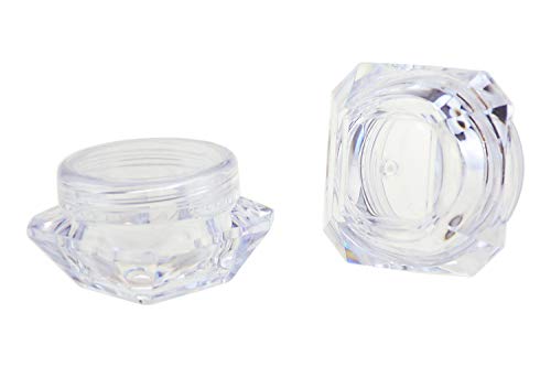 50Pcs 5g Clear Cosmetic Sample Jars - Diamond Plastic Containers (Style A)