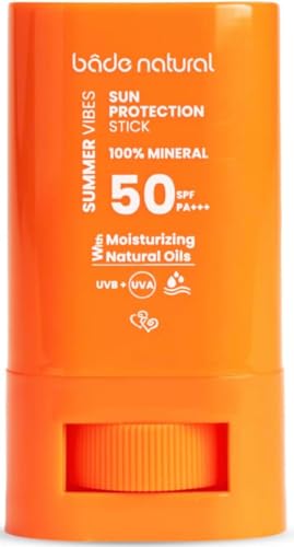 Bade Natural SPF 50 Clear Mineral Sunscreen Stick - Zinc Oxide & Plant Oils, 0.56 oz