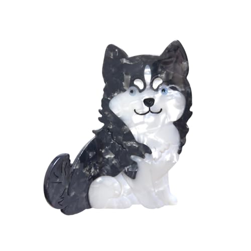 Husky Dog Acetate Claw Clip - Non-Slip Decorative Hair Accessory