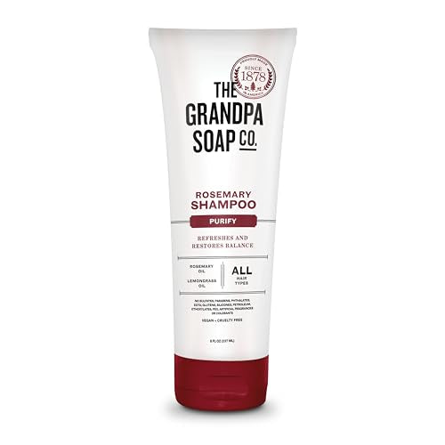 Grandpa's Rosemary & Lemongrass Purifying Shampoo - 8 Fl Oz, Vegan & Sulfate-Free