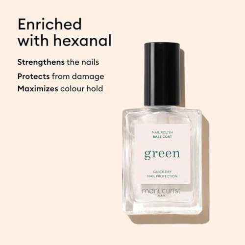 Manucurist Green Base Coat Nail Polish - 15ml, 12-Free Formula