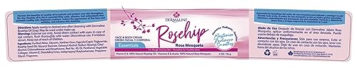 DERMALINE Natural Rosehip Oil Cream with Vitamin E - 2 Oz Moisturizer