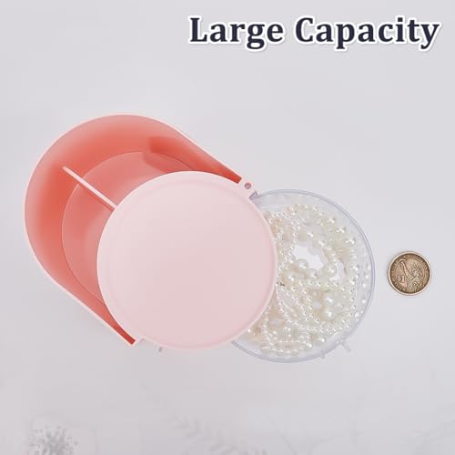 Rotating 2-Layer Makeup & Hair Accessories Organizer - Pink Plastic Case