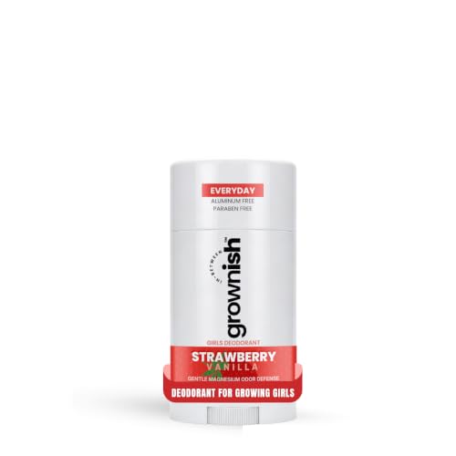 grownish Strawberry Vanilla Deodorant for Girls, Aluminum-Free & Natural