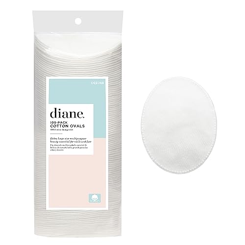 Diane Large Cotton Ovals Makeup Remover Pads - 100% Pure Cotton, 100-Count