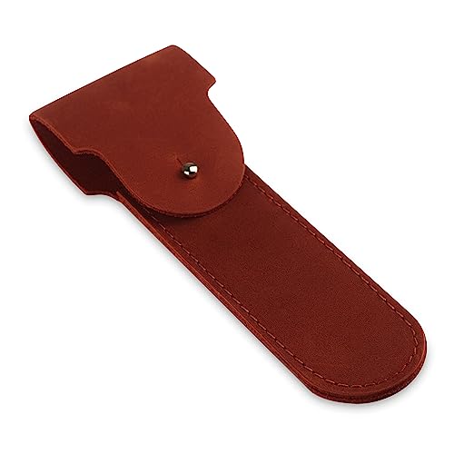 Cognac Leather Safety Razor Case - Double Edge Travel Cover