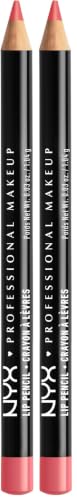 NYX Professional Makeup Slim Lip Pencil - Hot Red, Long-Lasting (2 Pack)