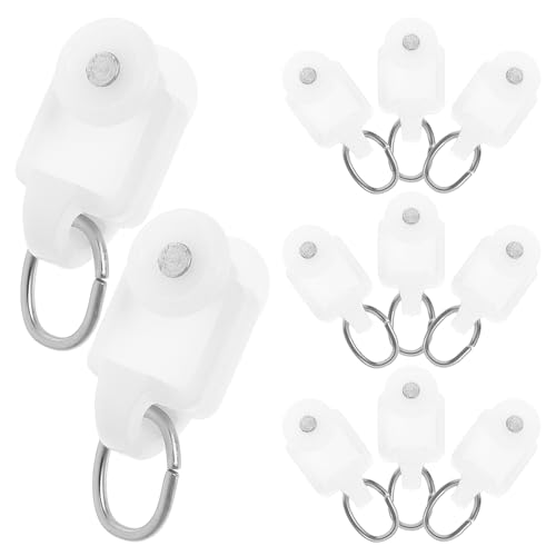 LIOOBO Curtain Track Roller Hooks - 50PCS Mute Glider Hooks