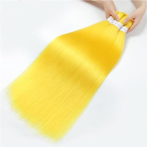 ShowCoco 32-Inch Pre-Stretched Braiding Hair - Yellow Synthetic Yaki (3 Pack)