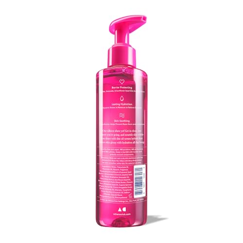 Athena Club Shave Oil for Women, Hydrating Pre-Shave Oil with Jojoba and Avocado Oils, Smooth Glide for Sensitive Skin, Super Pink Scent, 8 fl oz, Pack of 1