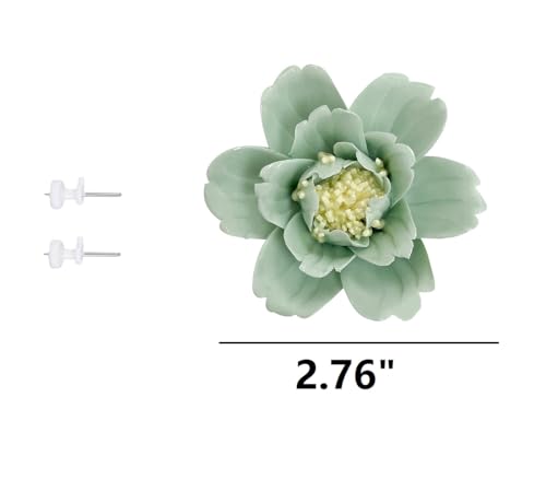 Light Green Peony Ceramic Flower Wall Art - 3D Hanging Decor