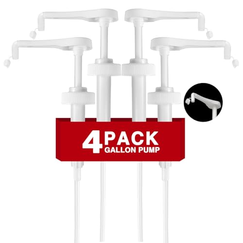 4-Pack Leak Proof Gallon Syrup Pump Dispensers for 1 Gallon Bottles